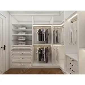 Mélamine Blanc Porte Suspendue Haute Brillance Meubles Laque Armoire Pour Chambre Blanc Grand Contemporain Armoire Armoires