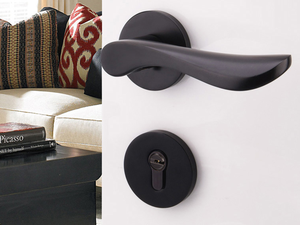 Serratura per interni in legno massello nero Modulare serratura magnetica silenziosa per camera da letto - Product Image 5