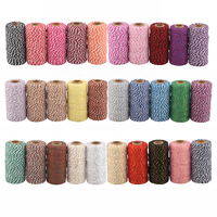 50M macramé cordon corde 2mm coton ficelle fil chaîne pour Crochet tricot bricolage couture à la main tentures murales bohême mariage