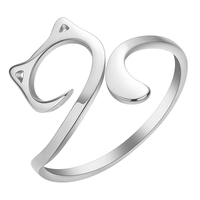 Dernière mode en acier inoxydable chat animal anneau pour femmes hommes bijoux délicats Knuckle anneaux réglables cadeaux
