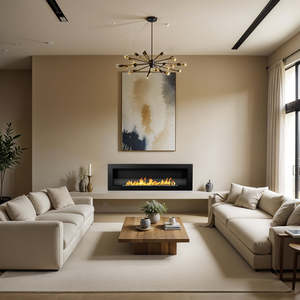 Cheminée au bioéthanol cheminée murale encastrée bio largeur 120cm x hauteur 40cm LIVORNO 120 noir Cheminée de marque DIVINA FIRE - Product Image 3