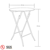 Ensembles table haute pliante ronde et moderne pour l'extérieur table de banquet pliante en plastique HDPE pour événements