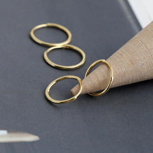 Orecchini a Cerchio Classici in Argento Sterling 925 Placcato Oro 18k, Forma Rotonda 6-15mm, Gioielli all'Ingrosso per Europa e America - Product Image 5