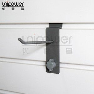 Eulip <b>Plastic</b> Slot <b>Hook</b> Gray Powder Coated Single <b>Hook</b> With Lock Heavy Duty Drill Installation Modern Style - Product Image 4