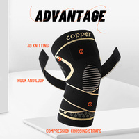 Sangle de soutien du genou HYL avec ions de cuivre - Conception légère et respirante, compression enveloppante, soutien de rebond pour unisexe