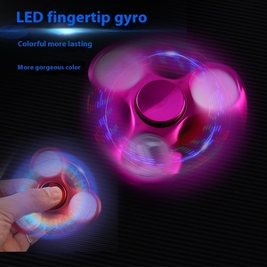 Tùy Chỉnh Ba Lá Ngón Tay Spinner Đầy Màu Sắc Màu Đen Công Nghệ Tay Spinnable Top Sáng Nhựa Fidget Spinner - Product Image 6