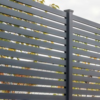 Panneaux de clôture horizontaux en aluminium de qualité supérieure, 6 pieds, avec supports, montage facile pour jardin, cour, ferme, clôture, modélisation 3D, poudre