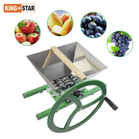 7L Klassieke Metalen Fruit Crusher Met Wiel Juicer Wijn Handpers Voor Familie