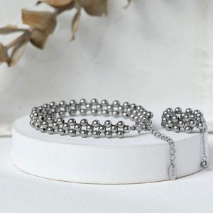 Trendy Anti Tarnish Hypoallergenic Stainless Steel Bracelet Ring 14k 18k PVD Gold Plated <b>Jewelry</b> <b>Sets</b> <b>for</b> <b>Women</b> - Product Image 2