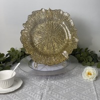 Assiette de Présentation en Plastique Transparent Style Rétro Luxe Vintage pour Mariages, Fêtes et Noël – Vente en Gros