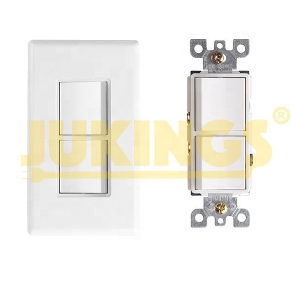 American Standard Double Rocker Light Switch Wall ONOff Plug with Socket 125V Rated Voltage 15A Rated Current