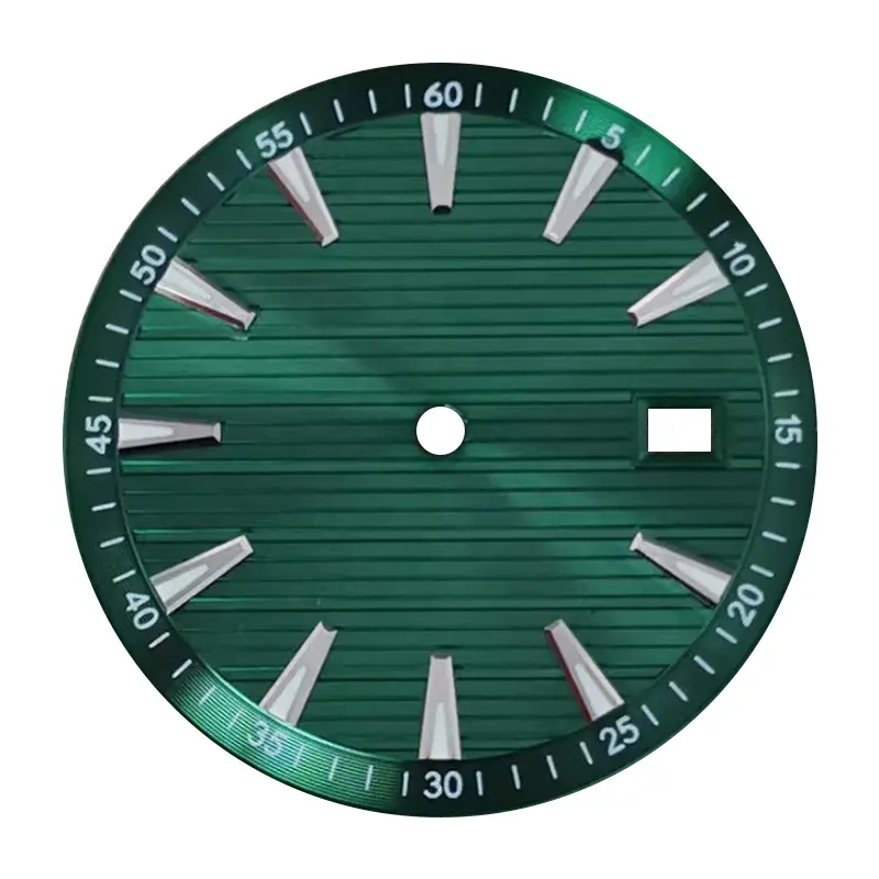Esfera de reloj con movimiento automático, esfera de reloj de 33,5mm, negro, azul, rojo, amarillo, plata, verde, de fecha para NH35 con ventana, piezas de alta calidad