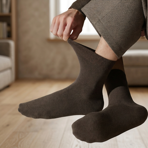Chaussettes d'affaires en coton pour hommes, tricotées côtelées, antibactériennes, absorbant la transpiration, résistantes aux odeurs, en boîte cadeau, pour l'automne, ODM - Product Image 2