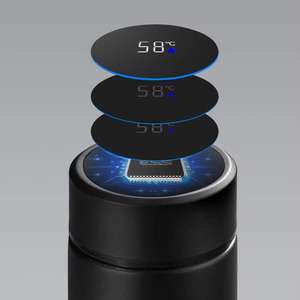 Beeman-Bouteilles d'eau à double paroi <span class=keywords><strong>de</strong></span> 500ml isolées sous vide, <span class=keywords><strong>bouteille</strong></span> d'eau intelligente en acier inoxydable avec affichage LED <span class=keywords><strong>de</strong></span> <span class=keywords><strong>la</strong></span> température - Product Image 1