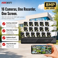 Système de caméra CCTV HIKWIFI 4K 8MP 5MP 2MP AHD, kit DVR 4CH 8CH 16CH, ensemble de sécurité extérieur à balles