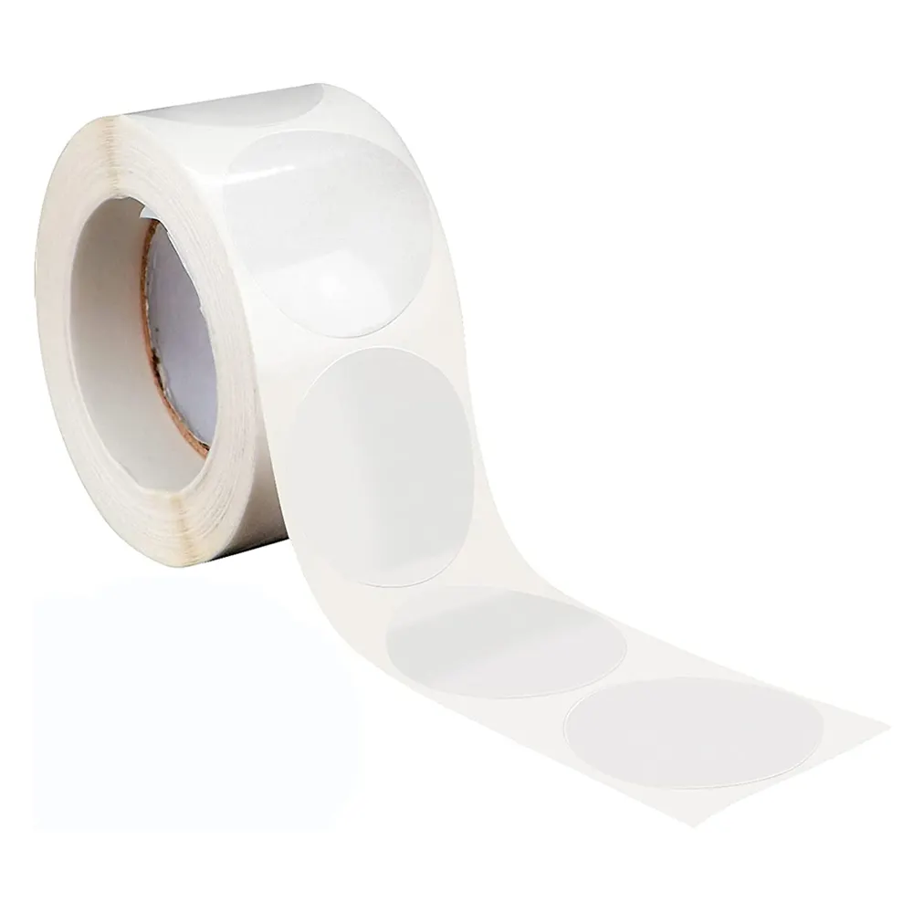 Vinile PVC trasparente vuoto lucido cerchio puntini busta spedizione rotonda trasparente Wafer sigillo adesivo per scatola di carta, borsa, confezione regalo