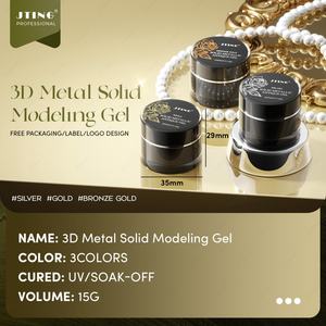 JTING Nouveauté Gel de modelage 3D en métal solide 3 couleurs Gel de modelage non collant Vernis à ongles TPO/Hema Free Personnalisé OEM ODM Gel UV - Product Image 2