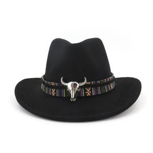 Sombrero de vaquero de ala ancha para hombre, sombrero de cubo, sombrero Fedora mexicano, sombreros Fedora de fieltro de <span class=keywords><strong>lana</strong></span> - Product Image 5