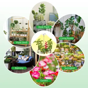 Angle Ring LED Plant Grow Light For Indoor Plants 10 Dimmable 3/9/12H Timer Warm Light Halo Ring Grow Lights