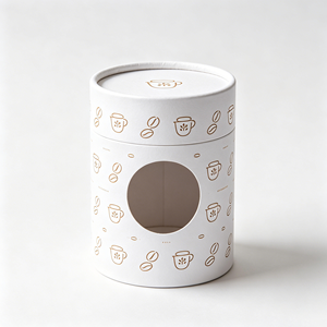 Multifunctional Cylindrical Cardboard Tube Visual Window Custom Made Box For Coffee Bean Brand Pack - Product Image 6