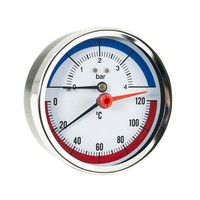 Double Needle Industrial Thermometer Water Pressure and Temperature Combination Gauge OEM/ODM Customizable IP65 Metal
