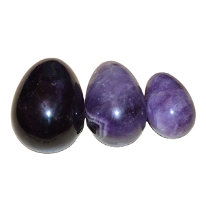 100% CRISTAL Natural amatista Yoni huevos suministro sanitario para ejercicio Vaginal <span class=keywords><strong>esferas</strong></span> cómodas huevos bola - Product Image 1