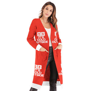 Maglione con LOGO personalizzato da <span class=keywords><strong>donna</strong></span> di natale con stampa <span class=keywords><strong>leopardata</strong></span> maglieria Casual a maniche lunghe maglione Cardigan invernale di natale - Product Image 2