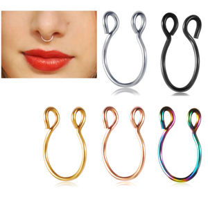 Anillo de acero inoxidable para la <span class=keywords><strong>nariz</strong></span>, <span class=keywords><strong>Piercing</strong></span> para la <span class=keywords><strong>nariz</strong></span>, sin perforación, 316 - Product Image 3