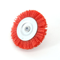 Brosse plate en fil de nylon à tige hexagonale sertie pour le polissage, le nettoyage, l'ébavurage et l'élimination de la rouille des métaux