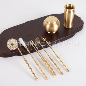 Juego de sellos de incienso de cobre puro, esmalte de escoria, escritura de sello roja, polvo de sándalo y madera de agar, herramientas para hacer sellos. - Product Image 4