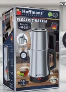 Ensemble de bouilloires électriques doubles Hoffmans 1,0 L et 2,0 L en acier inoxydable, avec filtre et système de maintien au chaud, pour la <span class=keywords><strong>cuisine</strong></span> à domicile - Product Image 4