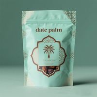 Sachet refermable personnalisé avec fenêtre unique pour dattes, idéal pour les en-cas, emballage plastique Mylar pour dattes rouges, noix de cajou