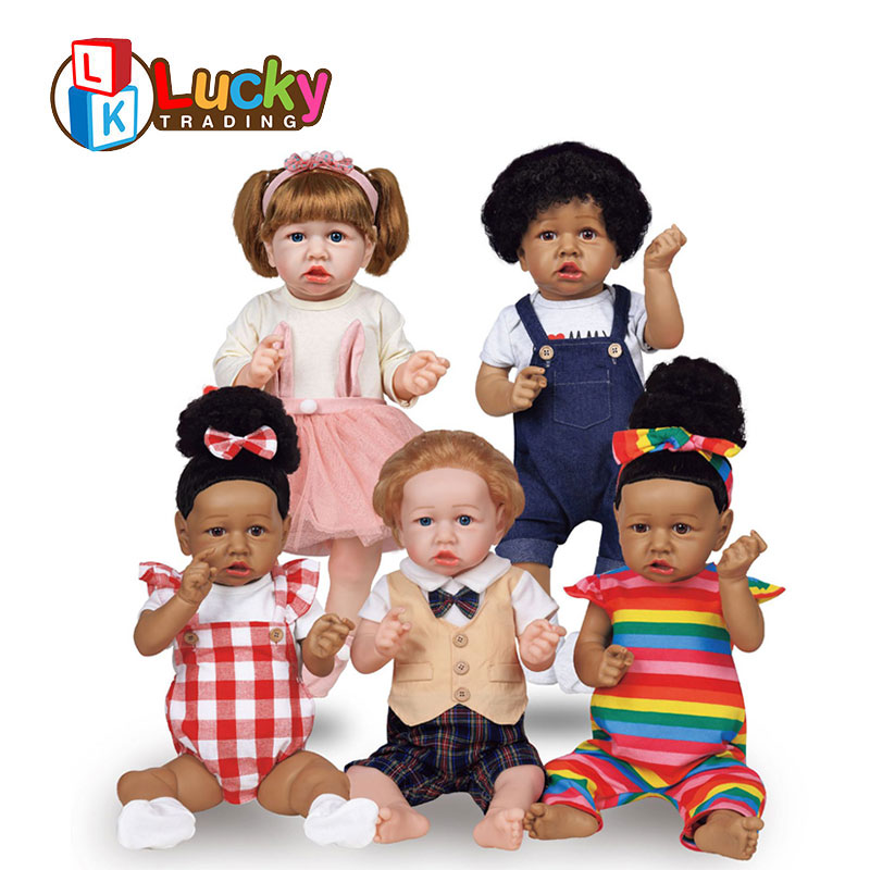 Оптовая продажа, дешевая афроамериканская черная кукла для девочек 60 см, виниловая кукла-реборн для маленьких девочек