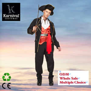 Costume de <span class=keywords><strong>pirate</strong></span> capitaine masculin pour Halloween, carnaval, cosplay, jeu de rôle, inspiré des films et séries <span class=keywords><strong>TV</strong></span>, bleu Caraïbes, style médiéval, vente en gros ODM - Product Image 1