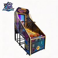Machine de jeu de basket-ball d'arcade à monnayeur, machine de tir de basket-ball de rue avec écran LED, pour parc d'attractions intérieur, en plastique, version anglaise