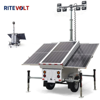 Güneş Enerjili Güvenlik Aydınlatma Treyleri, 3x380W ve 4x100W LED MPPT Kontrolörlü, 450AH/600AH Akülü, İnşaat ve Bahçe Kullanımı İçin