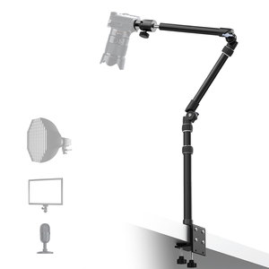RAUBAY Desktop Magic Arm, Overhead Camera Desk Mount, <b>Table</b> Light Stand , <b>C</b> Clamp, Retractable Boom Arm DMA01 - Product Image 1
