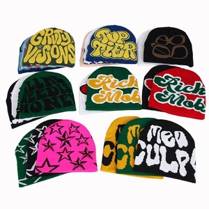 En stock, Fabricant direct, Best-seller transfrontalier, Bonnet unisexe hip-hop chaud en <span class=keywords><strong>fibre</strong></span> acrylique tricotée jacquard à lettres - Product Image 1