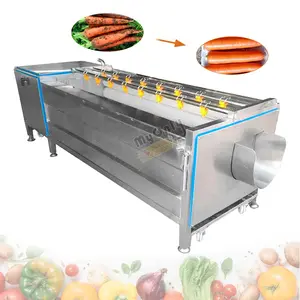 Industrial Potato Washer Orange Brush Wash Soil Remove Fruit and Vegetable Frame Clean Machine