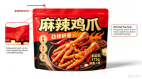 Sachet Doypack PE haute résistance à fond plat, à huit soudures, pour snacks, résistant à l'humidité, avec fermeture éclair à ouverture facile et indéchirable