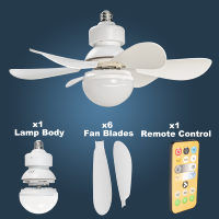 Ventilateur de plafond moderne silencieux à 5 pales avec moteur DC, LED intelligente, 5 vitesses réglables, lumière E27 pour la maison, la chambre à coucher, le salon, 220V
