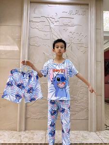 Harga Pabrik Setelan Piyama Anak Lengan Pendek Celana Pendek Tiga Potong Pakaian Tidur Anak Laki-laki Piyama Anak Perempuan Motif Kartun Murah - Product Image 3