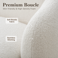 Canapé Boucle Courbé Moderne Minimaliste en Tissu Crème, Canapé Sectionnel pour Salon