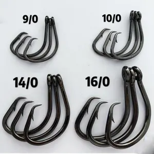 Great Choice Products 1000Pcs/Set Saltwater Fishing Circle Hooks Black  Carbon Steel Bait Hook New
