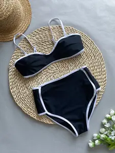 TW costumi da bagno personalizzati donna due pezzi nero bianco costume da bagno sexy ragazze micro bikini