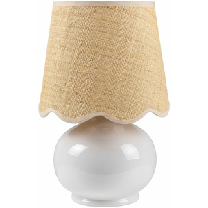 Scandinavian Ceramic <b>Table</b> <b>Lamp</b> Beige Shade Touch Control LED Eye Caring Decorative For Bedroom <b>Study</b> Living Room - Product Image 5