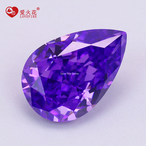 5A + ungu warna anggrek pir bentuk kubik zirkonia 3*5mm sampai 14*18mm 4K rusak es potong kualitas sempurna sintetis batu permata Cz - Product Image 2
