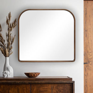 Marco de espejo de pared de madera con arco de estilo clásico moderno para dormitorio, hogar, hoteles, restaurantes - Product Image 2