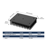 Hitam Anodized 120mm aluminium Pin Fin Heat Sink pasif pendingin untuk LED Driver & modul daya industri