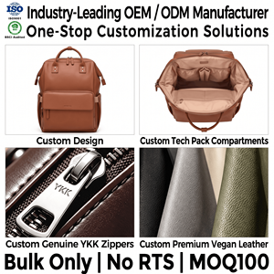 Borsa Fasciatoio Multifunzionale in Pelle Vegana, Produzione OEM ODM, Zaino Porta Pannolini, Produttore all'Ingrosso - Product Image 2